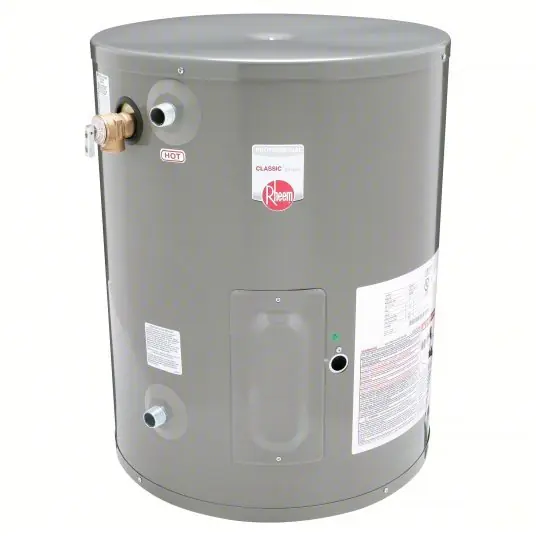 Rheem PROE20 1 RH POU Electric Water Heater 120V AC, 19.9 gal, 2,000 W, Single Phase, 25.25 in Ht, 20 gph @ 40°F