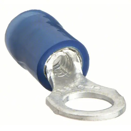Sta-Kon RB14-10 Ring Terminal Nylon, Blue, 10 Stud Size, 18 AWG to 14 AWG Wire Size Range, 100 PK
