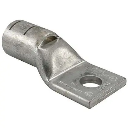 Penn-Union BLU-2/0S Compression Lug, 1-Hole, Copper, 2/0 AWG, 3/8" Stud Size, Black