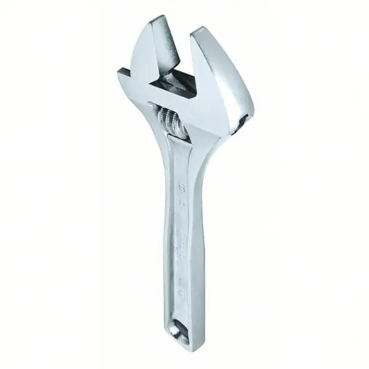 Proto J710A Adjustable Wrench Alloy Steel, Chrome, 10 in Overall Lg, 1 3/8 in Jaw Capacity, Plain Grip