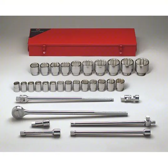 Wright 631 Socket Wrench Set 3/4 in Drive Size, 31 Pieces, 7/8 in to 2 3/8 in Socket Size Range