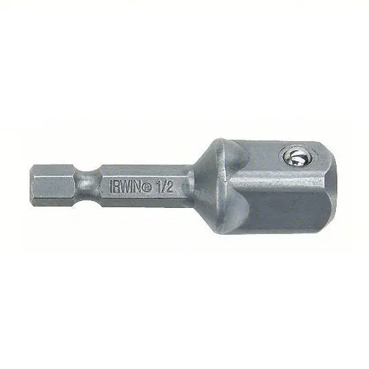 Irwin IWAF26212 Socket Adapter 1/4 in Input Drive Size, Black Oxide, 1/2 in Output Drive Size, Square