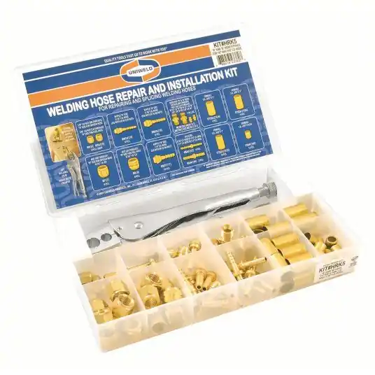 Uniweld HRK-5 Welding Hose Repair & Installation Kit A x B, Oxygen, For Oxygen Media Type