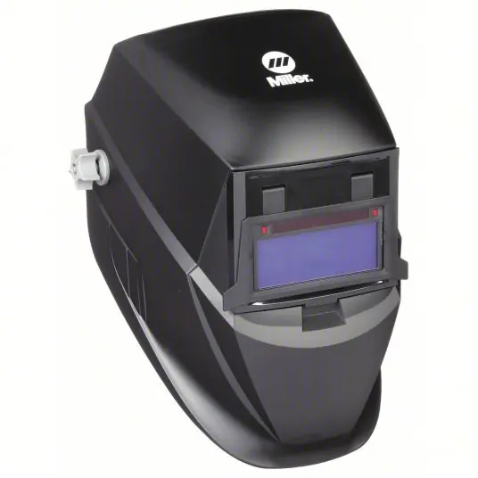 Miller 287798 Welding Helmet Auto-Darkening, 2 Arc Sensors, Black, W10, 3.74 in x 1.38 in, Nylon