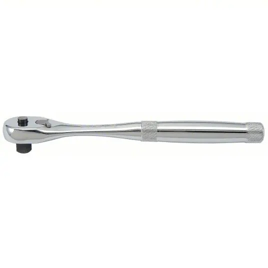 Proto J5449XLQR Hand Ratchet Pear, Reversing, 10 1/2 in Overall Lg, Chrome, 8° Min Arc Swing