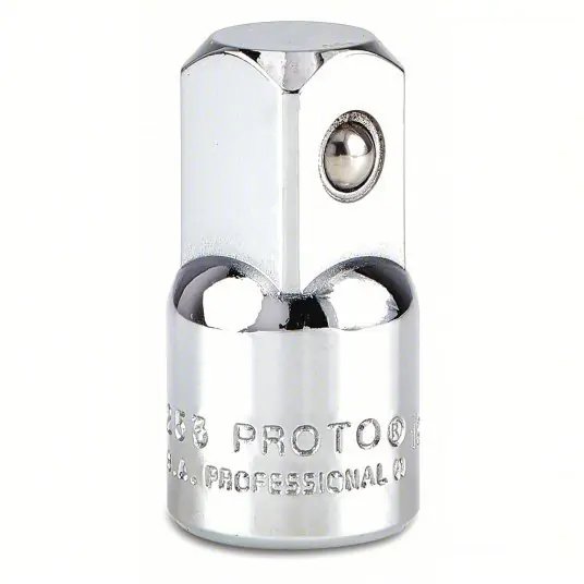 Proto J5253 Socket Adapter 1/2 in Output Drive Size, Square, 1 7/16 in Overall Lg, Chrome, Locking