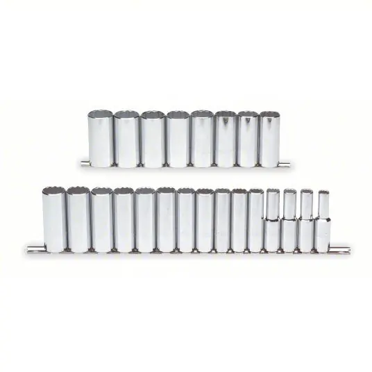 Proto J54201 Socket Set 1/2 in Drive Size, 23 Pieces, 10 mm to 32 mm Socket Size Range, (23) 12-Point