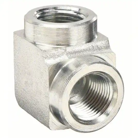 Enerpac FZ1610 Hydraulic Hose Adapter 3/8 in x 3/8 in Fitting Size, Female x Female, NPTF x NPTF, Rigid, 90° Elbow