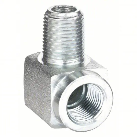 Enerpac FZ1616 Hydraulic Hose Adapter 3/8 in x 3/8 in Fitting Size, Male x Female, NPTF x NPTF, Rigid, 90° Elbow