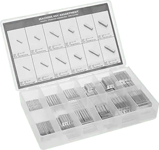 McMaster 98800A120 Zinc-Plated Steel Undersized Machine Key Assortment with 300 Pieces