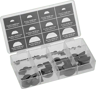 McMaster 98584A180 Woodruff Key Assortment Zinc Yellow-Chromate Plated 1008-1045 Carbon Steel, 70 Pieces