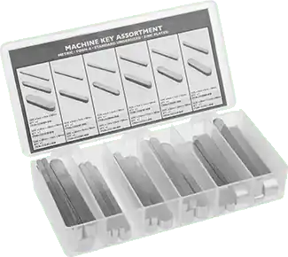McMaster 98800A130 Zinc-Plated Steel Undersized Machine Key Assortment Rounded, with 25 Pieces