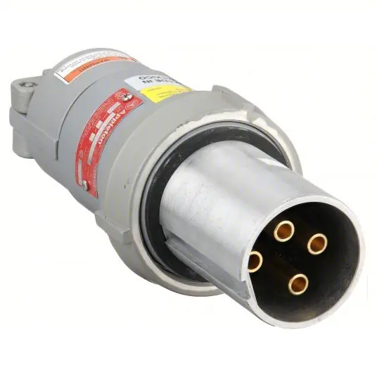 Appleton ACP1034CD Plug 100 A, 600V AC, Style 2 Grounding, 75 hp Horsepower Rating