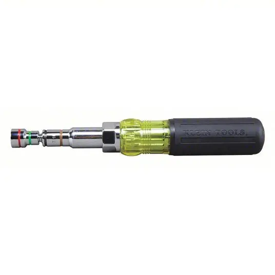 Klein 32807MAG Hollow Round Shank Multi BitNut Driver 9 1/2 in Overall Lg, 4 in Bolt Clearance, SAE