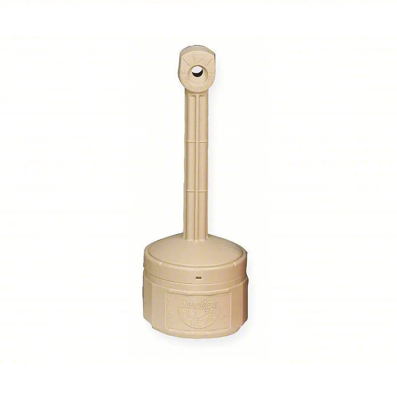 Justrite 26806B Cigarette Receptacle 1 gal Capacity, 30 in Ht, 11 in Wd, 11 in Base Dia., Tan