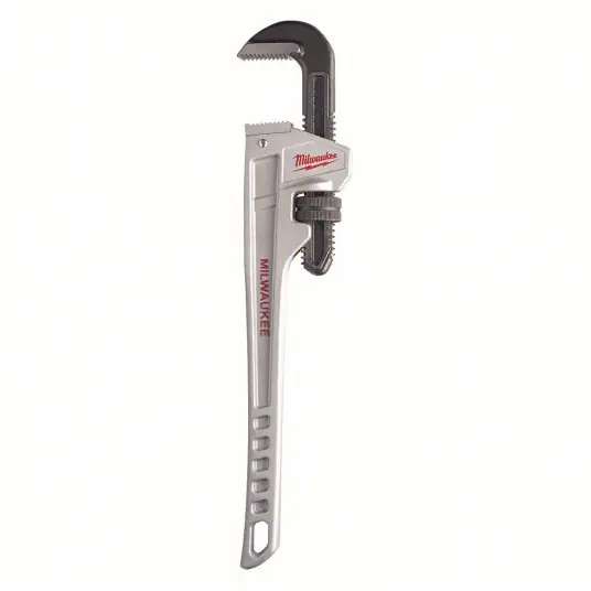 Milwaukee 48-22-7218 Pipe Wrench Aluminum, 2 1/2 in Jaw Capacity, Serrated, 18 in Overall Lg, Ergonomic