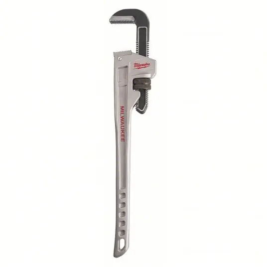 Milwaukee 48-22-7224 Pipe Wrench Aluminum, 3 in Jaw Capacity, Serrated, 24 in Overall Lg, Ergonomic