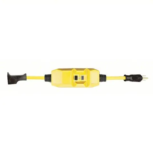 Southwire 26000011-6 Line Cord GFCI 2 ft Cord Lg, 20 A Max. Amps, 240V AC, NEMA 6-20P, NEMA 6-20R, Yellow PK6