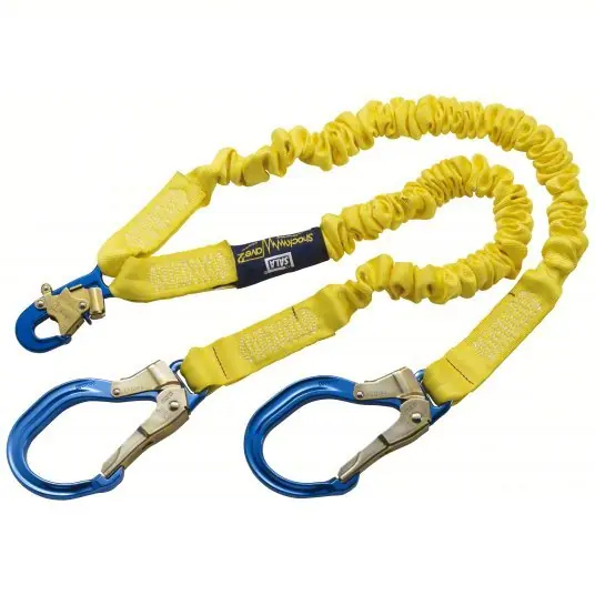 3M DBI-SALA 1244409 Shock-Absorbing Lanyard Tubular Webbing, Aluminum Rebar Hook, Aluminum Snap Hook