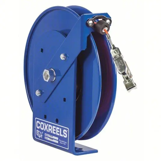Coxreels SDH-200 Cable Reel Cable Coated, Hand, Powder Coated, Locking, Blue, 200 ft Cable Lg