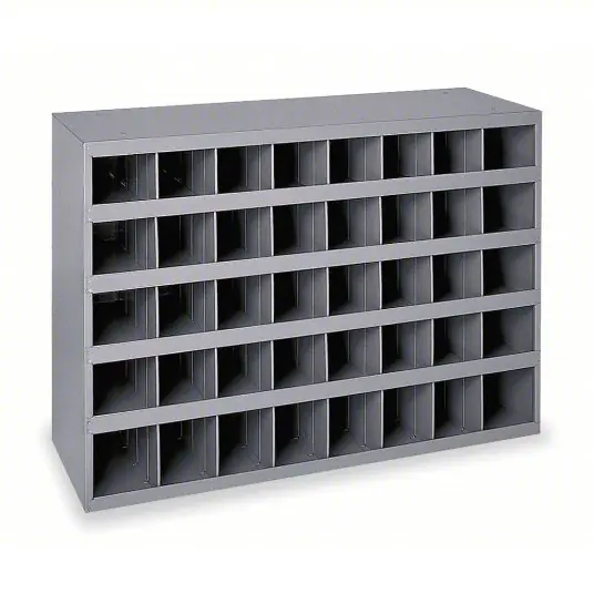 Durham 359-95 Pigeonhole Bin Unit 34 in x 11 15/16 in x 24 in, 40 Compartments, Gray, Steel