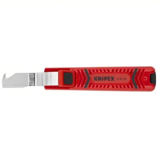Knipex 16 20 165 SB Cable Stripper 6 1/2 in Overall Lg, Hooked Blade, Stainless Steel, 6 - 8 in