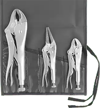 McMaster 5369A46 Plain Grip Locking Pliers Set, 3 Pieces