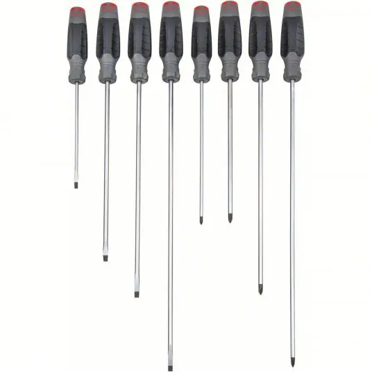 Proto J1208SCLF Screwdriver Sets 8 Pieces, Cabinet/Keystone/Phillips Tip, 1/1/4 in/ 2/3/16 in Tip Size
