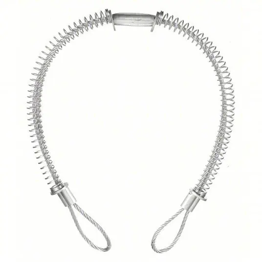 KVM Tools KV3MC05 Safety Cable Hose to Hose, 1 1/4 in Max Hose Size, 20.25 in Overall Lg, Steel, 1/8 in Cable Dia
