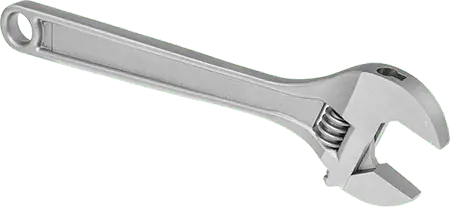 McMaster 5385A22 Chrome-Plated Adjustable Wrench 10" Overall Length, 1-3/8" Maximum Jaw Capacity