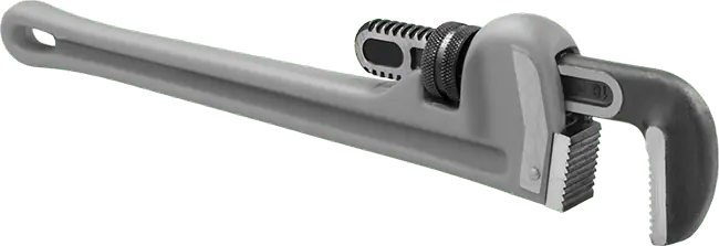 McMaster 5591A44 Gray-Painted Aluminum Pipe Wrench 10" Overall Length, 1-1/2" Maximum Jaw Capacity