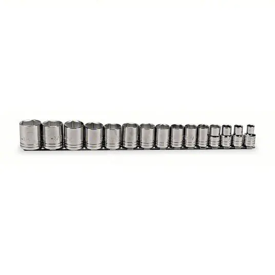 Proto J54110 Socket Set 1/2 in Drive Size, 15 Pieces, 3/8 in to 1 1/4 in Socket Size Range, (15) 6-Point