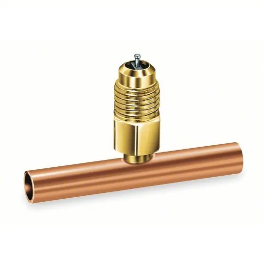 JB Industries A31144 Access Valve Tee Access 1/4 in Male SAE, Line 7/8 in Sweat Female, 1 7/8 in Lg
