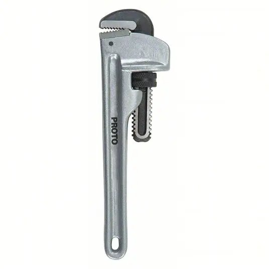 Proto J836A Pipe Wrench Aluminum, 5 in Jaw Capacity, Serrated, 36 in Overall Lg, I-Beam