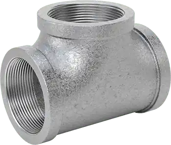 McMaster 4638K128 Low-Pressure Pipe Fitting Galvanized Iron Tee Connector, 2 NPT Female
