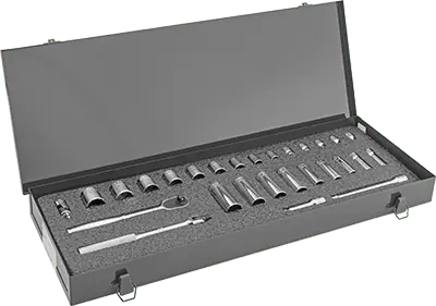 McMaster 7874N106 12-Point Socket Set with Drive Tool, 3/8" Square Drive, 34 Pieces