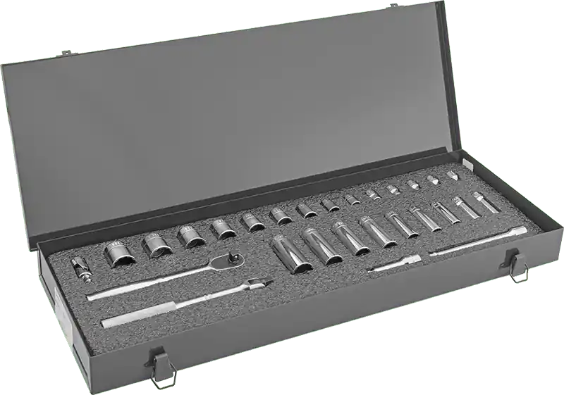 McMaster 7874N112 12-Point Socket Set with Drive Tools, 3/4" Square Drive, 30 Pieces