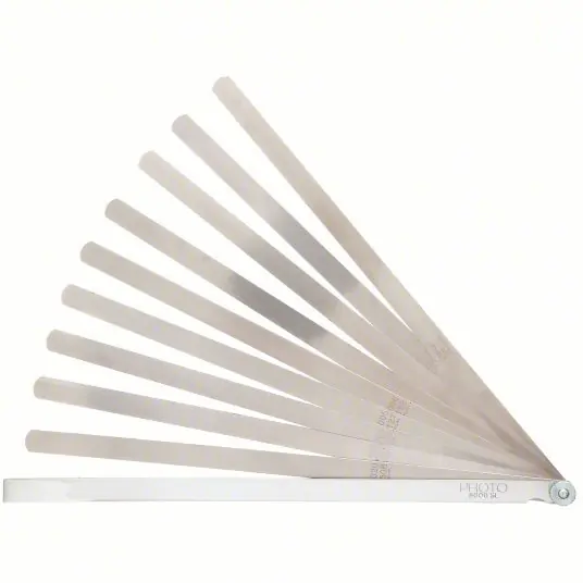 Proto J000SL Long-Blade Feeler Gauge Set Inch, 12 Feeler Blades, 0.001 in to 0.02 in Thick Range