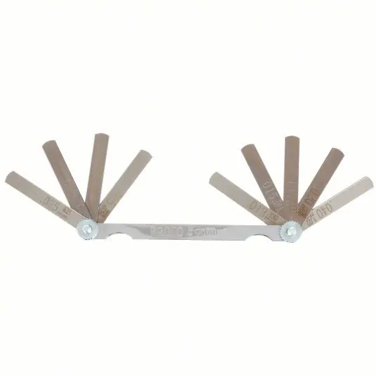 Proto J000D Ignition Wire Feeler Gauge Set Inch, 10 Feeler Blades, 0.013 in to 0.04 in Thick Range