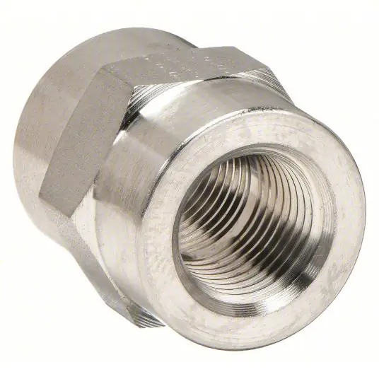 Parker 2-2 FHC-SS Hex Coupling 316 Stainless Steel, 1/8 in x 1/8 in Fitting Pipe Size, Female NPT x Female NPT
