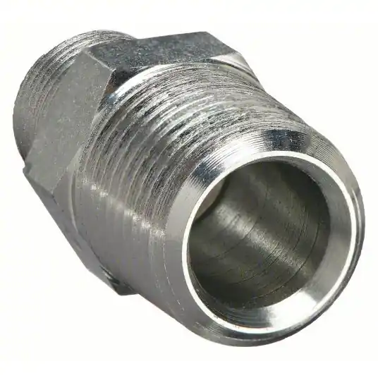 Parker 8-6 MHN-S Hex Nipple Carbon Steel, 1/2 in x 3/8 in Fitting Pipe Size, Male NPT x Male NPT, 1 11/16 in Lg