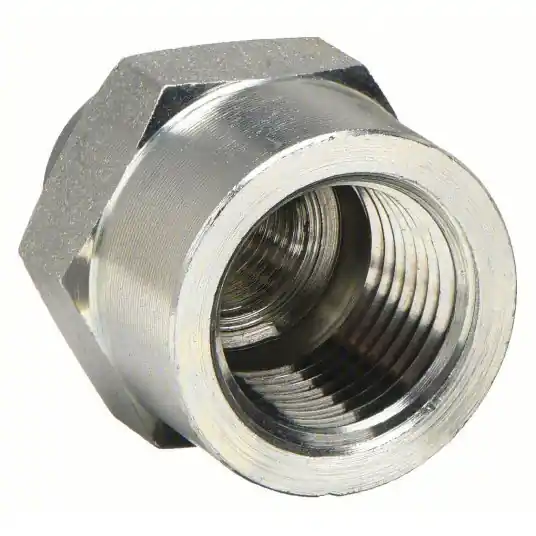 Parker 8-4 FHC-S Hex Coupling Carbon Steel, 1/2 in x 1/4 in Fitting Pipe Size, Female NPT x Female NPT, 1 3/8 in Lg