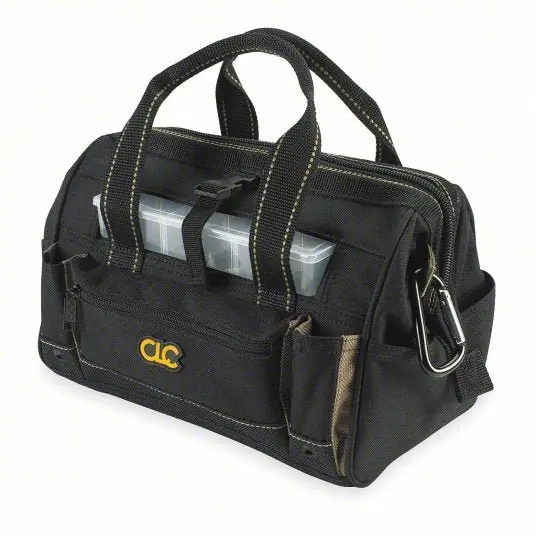 CLC 15331533 Tool Bag Polyester, 21 Pockets, 12 in Overall Wd, 8 in Overall Dp, 9 in Overall Ht, Black