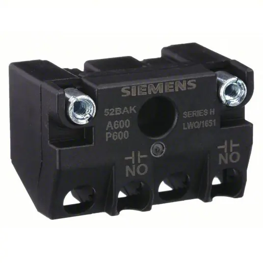 Siemens 52BAK Contact Block 30 mm Panel Mounting Size, 1NO, Momentary, Universal Series, Screw Terminals