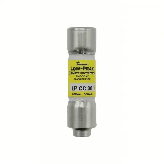 Bussmann LP-CC-30 UL Class CC Fuse Time Delay, 30 A, LP-CC, Cylindrical Body, Nonindicating, 300V DC