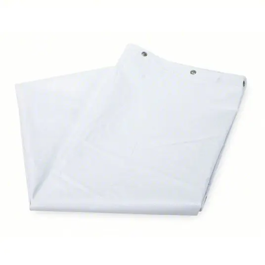 KVM Tools KV4EEY2 Shower Curtain, Vinyl, White, 72 in Overall Wd, 72 in x 72 in, 72 in, White