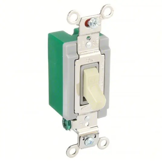 Hubbell HBL3031I Wall Switch Toggle Switch, Single Pole, Ivory, 30 A, Screw Terminals