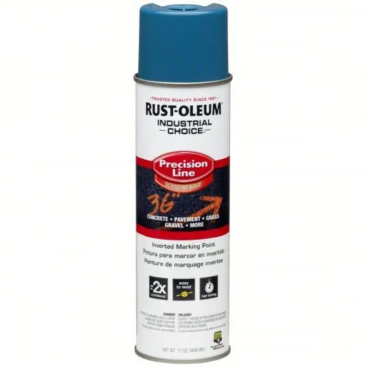 Rust-Oleum 203022V Precision Line Marking Paint Inverted Paint Dispensing, APWA Caution Blue, 17 fl oz