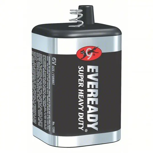 Energizer 1209 Lantern Battery Spring, 1 Ah Capacity, 4.06 in Ht, 2.56 in Wd, 2.56 in Dp, Carbon Zinc