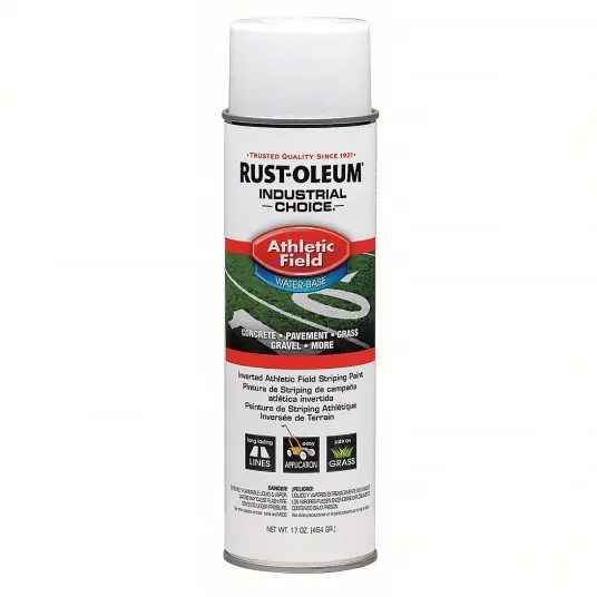 Rust-Oleum 206043 Athletic Field Striping Paint Inverted Paint Dispensing, White, 20 oz